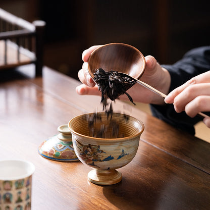 Dunhuang Gaiwan Tea Cup with Pipa and Harp Pattern