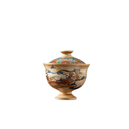 Dunhuang Gaiwan Tea Cup with Pipa and Harp Pattern