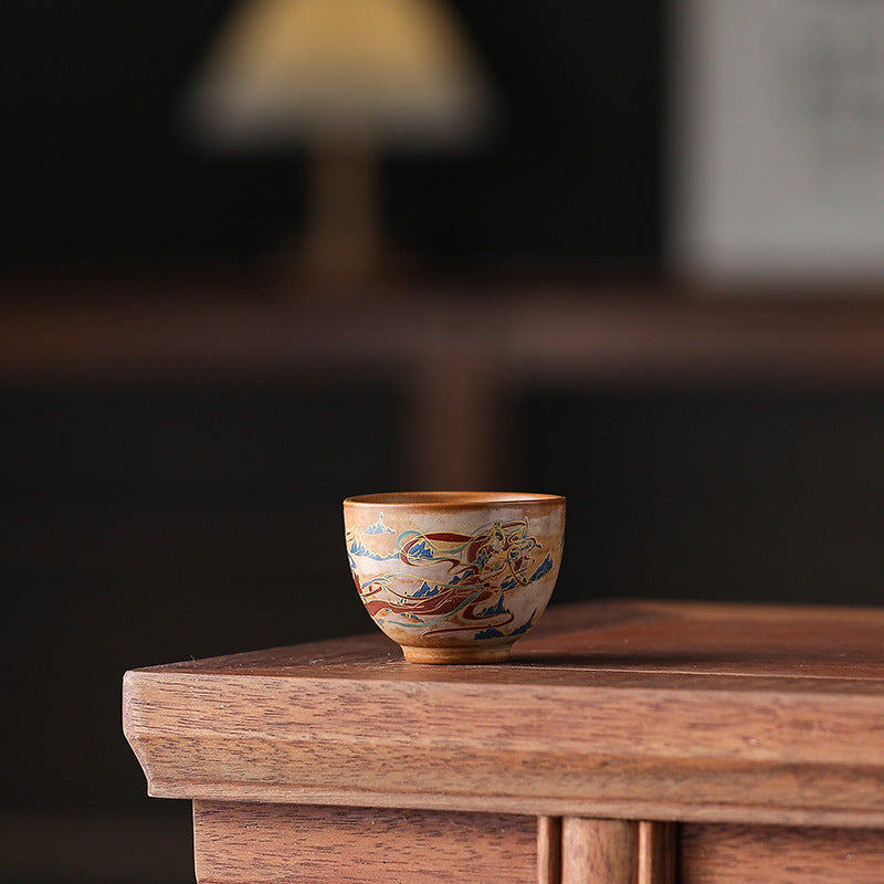 Dunhuang Flying Pipa Covered Bowl Tea Set