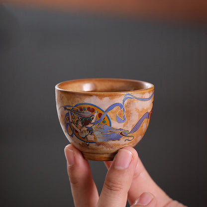 Dunhuang Flying Pipa Covered Bowl Tea Set