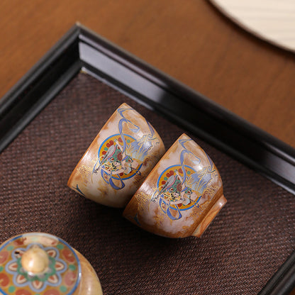 Dunhuang Flying Pipa Covered Bowl Tea Set